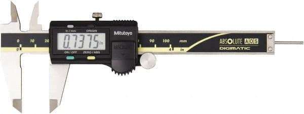 Mitutoyo - 0 to 100mm Range, 0.01mm Resolution, Electronic Caliper - 0.001" Accuracy - Exact Industrial Supply
