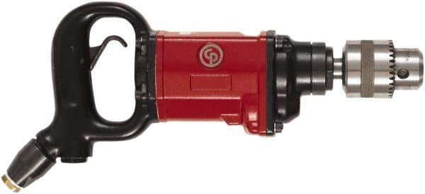 Chicago Pneumatic - 5/8" Keyed Chuck - D-Handle with Side Handle, 800 RPM, 20 LPS, 1 hp - Exact Industrial Supply
