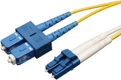 Tripp-Lite - 10' Long, LC/SC Head, Singlemode Fiber Optic Cable - Aqua, Use with LAN - Exact Industrial Supply