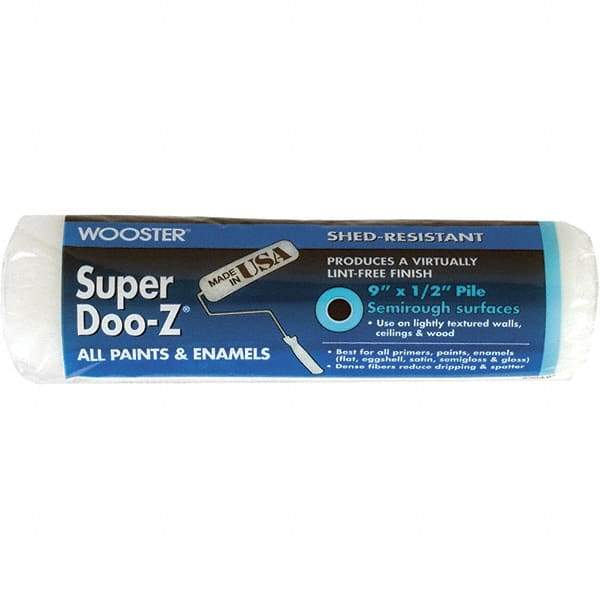 Wooster Brush - 1/2" Nap, 9" Wide Paint Roller Cover - Semi-Rough Texture, Woven - Exact Industrial Supply