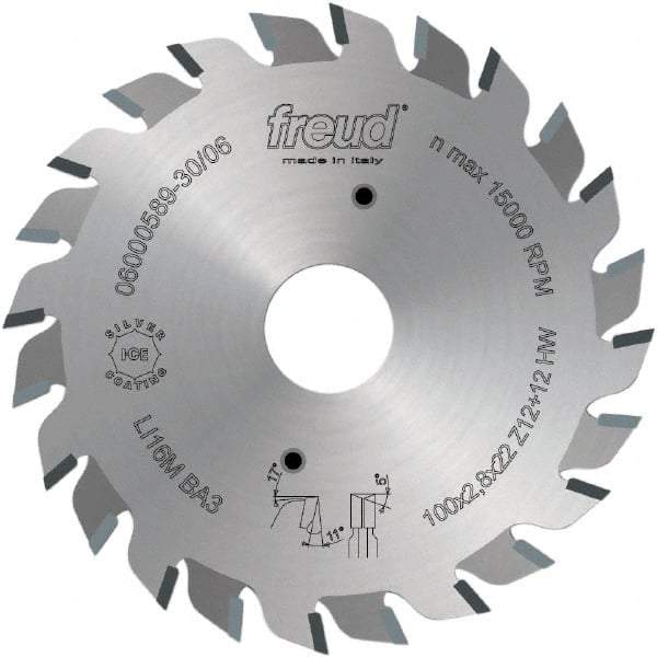 Freud - 120mm Diam, 50mm Arbor Hole Diam, Wet & Dry Cut Saw Blade - Carbide-Tipped, Standard Round Arbor - Exact Industrial Supply