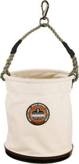 Ergodyne - 1 Pocket White Canvas Bucket Tool Organizer - 12-1/2" Wide x 12-1/2" Deep x 15" High - Exact Industrial Supply