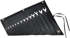 Ergodyne - 14 Pocket Gray Ballistic Polyester Tool Roll - 22" Wide x 26-1/2" Deep x 1" High - Exact Industrial Supply