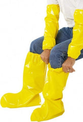 PolyConversions - Size L, Polyolefin, Non-Skid Boot Cover - Yellow, Chemical Resistant - Exact Industrial Supply