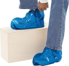PolyConversions - Size L, Polyolefin, Non-Skid Shoe Cover - Blue, Chemical Resistant - Exact Industrial Supply