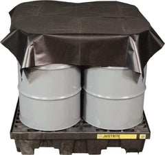 Justrite - 120" Long x 60" Wide Vinyl Tarp & Dust Cover - Black, Grommet - Exact Industrial Supply