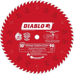 Freud - 10" Diam, 5/8" Arbor Hole Diam, 90 Tooth Wet & Dry Cut Saw Blade - Carbide-Tipped, Fine Finishing Action, Standard Round Arbor - Exact Industrial Supply