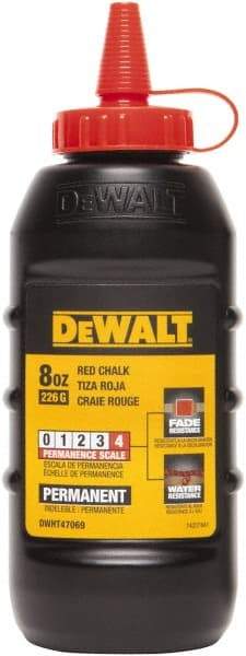 DeWALT - 8 oz Container Chalk Refill - Permanent Red - Exact Industrial Supply