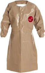 Dupont - Size 4XL, 44" Long, Coat Apron - Tychem CPF 3, 18 oz, Tan - Exact Industrial Supply