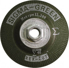 Rex Cut Product - 46 Grit, 4-1/2" Wheel Diam, Type 27 Depressed Center Wheel - Zirconia Alumina/Aluminum Oxide Blend - Exact Industrial Supply