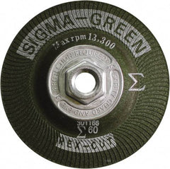 Rex Cut Product - 60 Grit, 4-1/2" Wheel Diam, Type 27 Depressed Center Wheel - Zirconia Alumina/Aluminum Oxide Blend - Exact Industrial Supply