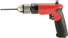 Air Drill: 3/8″ Keyed Chuck, Reversible Pistol Grip, 2,500 RPM, 0.6 hp