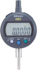 Mitutoyo - 0 to 12.7mm Range, 0.0005" Graduation, Electronic Drop Indicator - Lug Back, Accurate to 0.001", LCD Display - Exact Industrial Supply