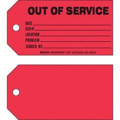 Brady - Safety & Facility Tags Message Type: Safety Tag Header: OUT OF SERVICE - Exact Industrial Supply