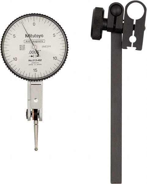 Mitutoyo - 0.03" Range, 0-15-0 Dial Reading, 0.0005" Graduation Dial Drop Indicator - 40mm Dial, 1/2" Range per Revolution, Includes NIST Traceability Certification - Exact Industrial Supply