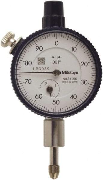 Mitutoyo - 0.025" Range, 0-100 Dial Reading, 0.001" Graduation Dial Drop Indicator - 40mm Dial, 0.1" Range per Revolution, 0.0001" Accuracy, Includes NIST Traceability Certification - Exact Industrial Supply
