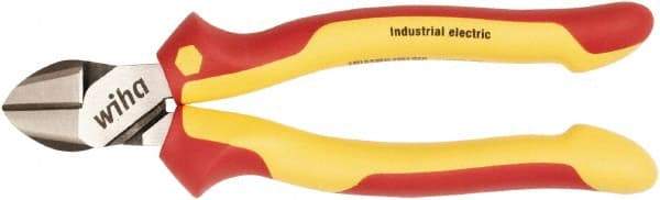 Wiha - 8" OAL, 0.098" Capacity, Diagonal Cutter - Cushion Grip Handle - Exact Industrial Supply