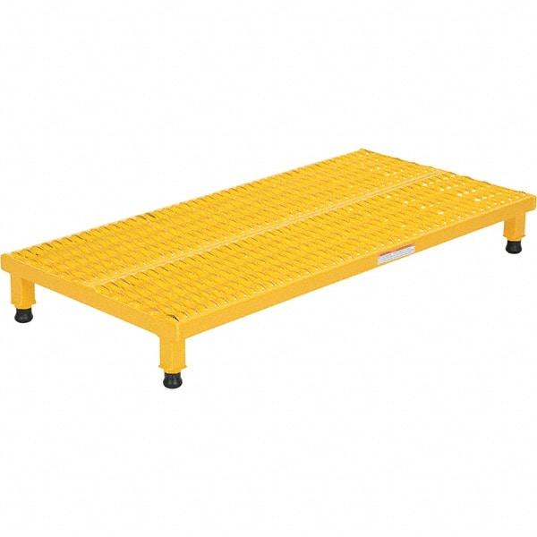 Vestil - 5" High x 24" Wide x 48" Deep, Yellow Step Stand - Steel, 500 Lb Capacity - Exact Industrial Supply