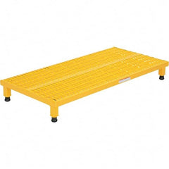 Vestil - 5" High x 24" Wide x 48" Deep, Yellow Step Stand - Steel, 500 Lb Capacity - Exact Industrial Supply