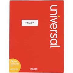 UNIVERSAL - 2-5/8" Long, White Paper Laser Label - For Inkjet Printers, Laser Printers - Exact Industrial Supply