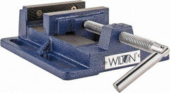 Wilton - 4-1/2" Jaw Opening Capacity x 1-1/2" Throat Depth, Horizontal Drill Press Vise - 4" Wide x 1-1/2" High Jaw, Stationary Base, Standard Speed, 7" OAL x 2.4" Overall Height, Steel - Exact Industrial Supply