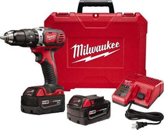 Milwaukee Tool - 18 Volt 1/2" Keyless Chuck Cordless Hammer Drill - 0 to 28,800 BPM, 0 to 1,800 RPM, Reversible - Exact Industrial Supply