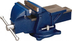 Wilton - 5" Jaw Width, 5" Opening Capacity, 2-1/2" Throat Depth, Steel Swivel Bench Vise - Bolt Down Base Attachment - Exact Industrial Supply