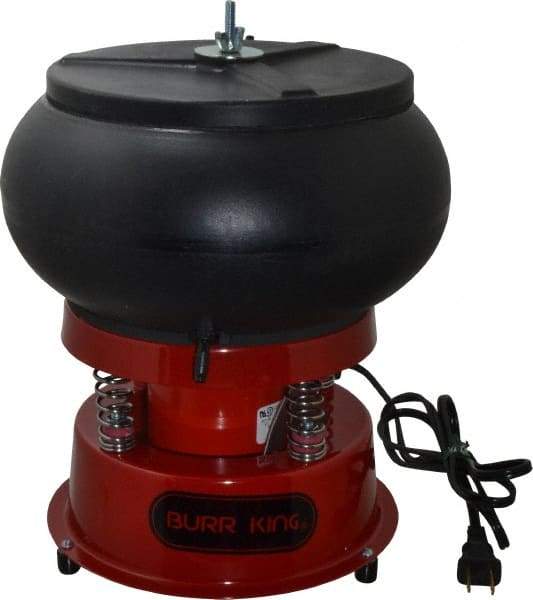 Burr King - 0.1 Cu Ft, 1/30 hp, Vibratory Tumbler - Flow Through Drain - Exact Industrial Supply