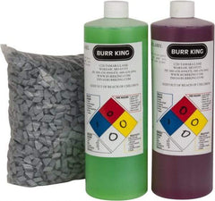 Burr King - Ceramic Carrier, Ceramic Abrasive, Polishing Tumbling Media - Triangle Shape - Exact Industrial Supply