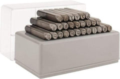 C.H. Hanson - 27 Piece, 1/4" Character Steel Stamp Set - Letters, Standard - Exact Industrial Supply