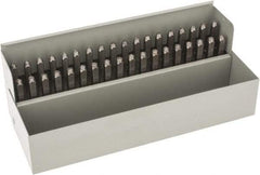 C.H. Hanson - 36 Piece, 3/32" Character Steel Stamp Set - Letters & Figures, Standard - Exact Industrial Supply