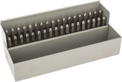 C.H. Hanson - 36 Piece, 1/8" Character Steel Stamp Set - Letters & Figures, Standard - Exact Industrial Supply