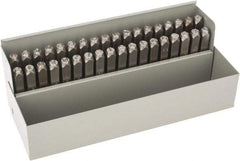 C.H. Hanson - 36 Piece, 1/4" Character Steel Stamp Set - Letters & Figures, Standard - Exact Industrial Supply