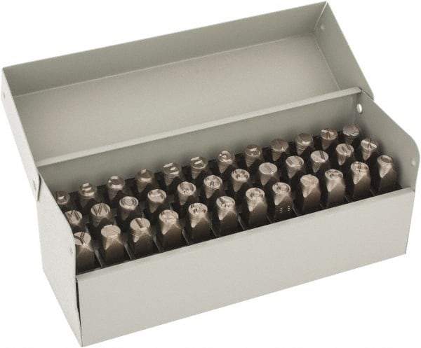 C.H. Hanson - 36 Piece, 3/8" Character Steel Stamp Set - Letters & Figures, Standard - Exact Industrial Supply