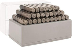 C.H. Hanson - 27 Piece, 1/4" Character Steel Stamp Set - Letters, Heavy Duty - Exact Industrial Supply