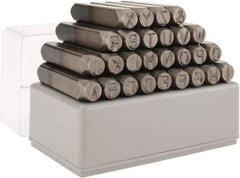 C.H. Hanson - 27 Piece, 3/8" Character Steel Stamp Set - Letters, Heavy Duty - Exact Industrial Supply