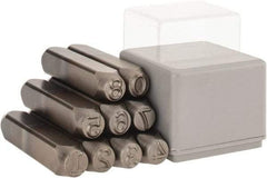 C.H. Hanson - 9 Piece, 3/8" Character Steel Stamp Set - Figures, Heavy Duty - Exact Industrial Supply