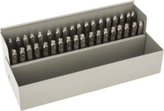 C.H. Hanson - 36 Piece, 1/8" Character Steel Stamp Set - Letters & Figures, Heavy Duty - Exact Industrial Supply