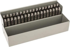 C.H. Hanson - 36 Piece, 3/16" Character Steel Stamp Set - Letters & Figures, Heavy Duty - Exact Industrial Supply