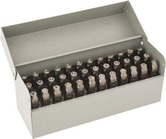 C.H. Hanson - 36 Piece, 1/4" Character Steel Stamp Set - Letters & Figures, Heavy Duty - Exact Industrial Supply