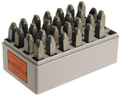 C.H. Hanson - 27 Piece, 1/8" Character Steel Stamp Set - Letters, Reverse - Exact Industrial Supply