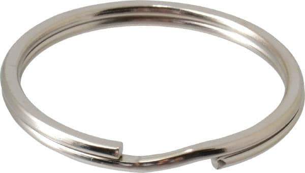 C.H. Hanson - 1-1/2" ID, 39mm OD, 4mm Thick, Split Ring - Carbon Spring Steel, Nickel Plated Finish - Exact Industrial Supply