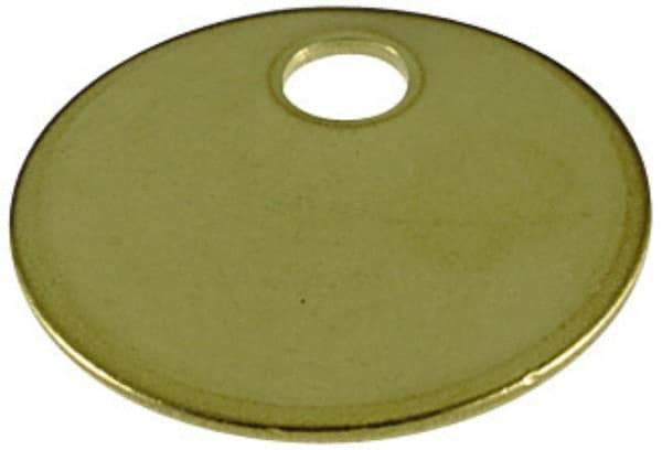 C.H. Hanson - 1-1/4 Inch Diameter, Round, Brass Blank Metal Tag - Blank Metal Check - Exact Industrial Supply