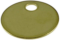 C.H. Hanson - 1 Inch Diameter, Round, Brass Blank Metal Tag - Blank Metal Check - Exact Industrial Supply