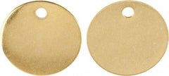 C.H. Hanson - 1-1/2 Inch Diameter, Round, Brass Blank Metal Tag - Blank Metal Check - Exact Industrial Supply