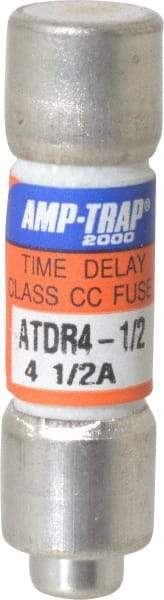 Ferraz Shawmut - 300 VDC, 600 VAC, 4.5 Amp, Time Delay General Purpose Fuse - Clip Mount, 1-1/2" OAL, 100 at DC, 200 at AC kA Rating, 13/32" Diam - Exact Industrial Supply