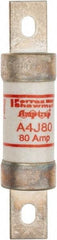 Ferraz Shawmut - 300 VDC, 600 VAC, 80 Amp, Fast-Acting General Purpose Fuse - Clip Mount, 4-5/8" OAL, 100 at DC, 200 at AC kA Rating, 1-1/8" Diam - Exact Industrial Supply