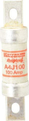 Ferraz Shawmut - 300 VDC, 600 VAC, 100 Amp, Fast-Acting General Purpose Fuse - Clip Mount, 4-5/8" OAL, 100 at DC, 200 at AC kA Rating, 1-1/8" Diam - Exact Industrial Supply