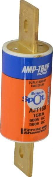 Ferraz Shawmut - 500 VDC, 600 VAC, 150 Amp, Time Delay General Purpose Fuse - Clip Mount, 5-3/4" OAL, 100 at DC, 200 at AC, 300 (Self-Certified) kA Rating, 1-5/8" Diam - Exact Industrial Supply