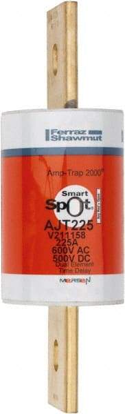 Ferraz Shawmut - 500 VDC, 600 VAC, 225 Amp, Time Delay General Purpose Fuse - Clip Mount, 7-1/8" OAL, 100 at DC, 200 at AC, 300 (Self-Certified) kA Rating, 2-1/8" Diam - Exact Industrial Supply